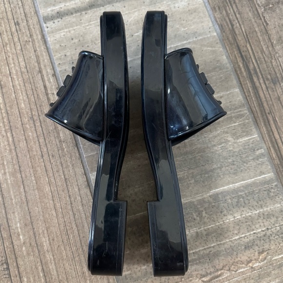 TORY BURCH Eleanor Jelly Slide Sandals In Black size 8 - Picture 9 of 13